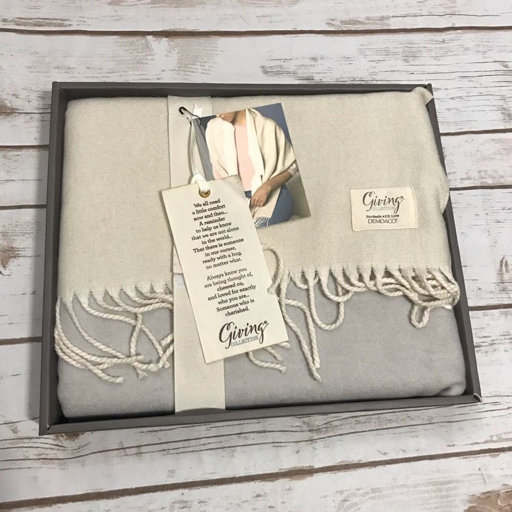 Demdaco Giving Wrap Soft Scarf cream nwt